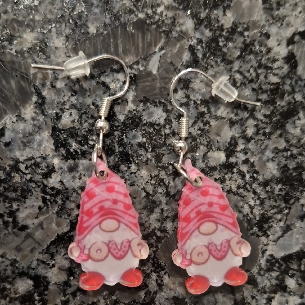 Charming Pink Gnome Earrings